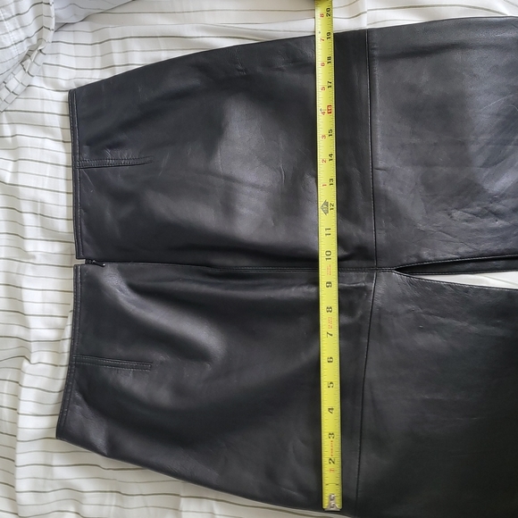 CACHE LAMBS LEATHER BLACK LEATHER SKIRT SZ 6 - Picture 6 of 8